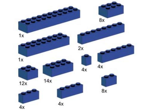 Assorted Blue Bricks LEGO Bulk Bricks set (#10009-1, 2001)