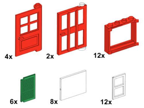 Windows and Doors LEGO Bulk Bricks set (#10044-1, 2002)