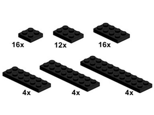 Black Plates 2 x n LEGO Bulk Bricks set (#10057-1, 2002)