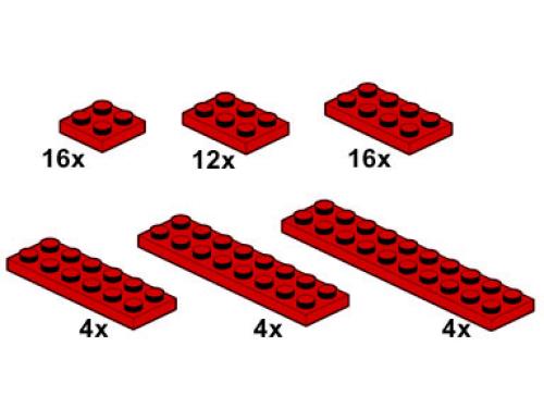 Red Plates 2 x n LEGO Bulk Bricks set (#10058-1, 2002)