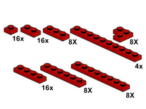 Red Plates 1 x n LEGO Bulk Bricks set (#10062-1, 2002)