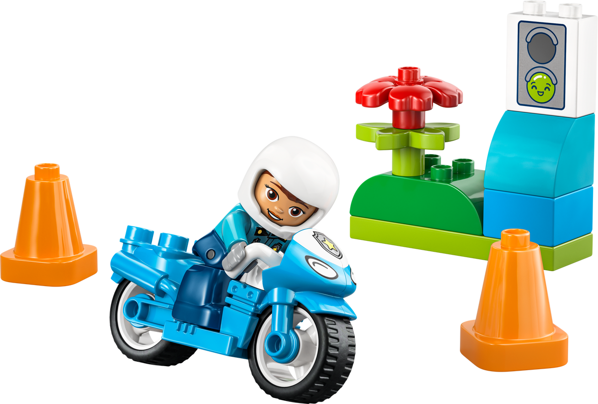 Blue Police Motorcycle LEGO Town set (#10471-1, 2026)