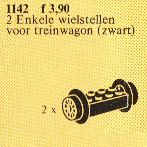 Wheel Bricks with Small Black Train-Wheels LEGO Train set (#1142-1, 1981)