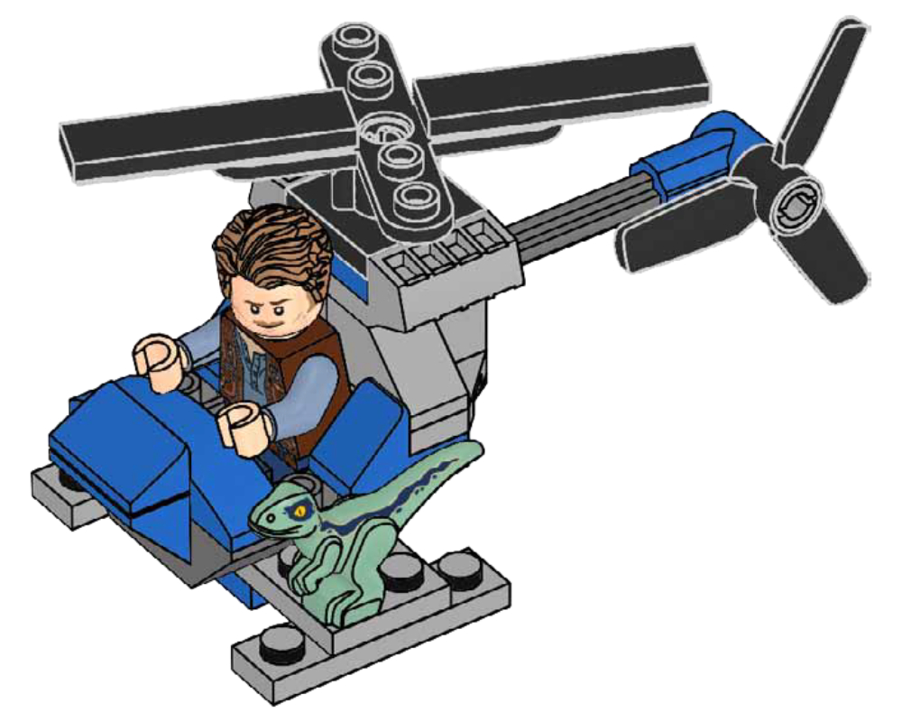 Owen with Helicopter LEGO Jurassic World set (#122113-1, 2021)