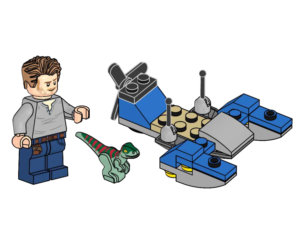Owen with Swamp Speeder and Raptor LEGO Jurassic World set (#122331-1, 2023)