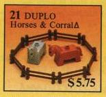 Horses & Corral LEGO Service Packs set (#21-1, 1986)