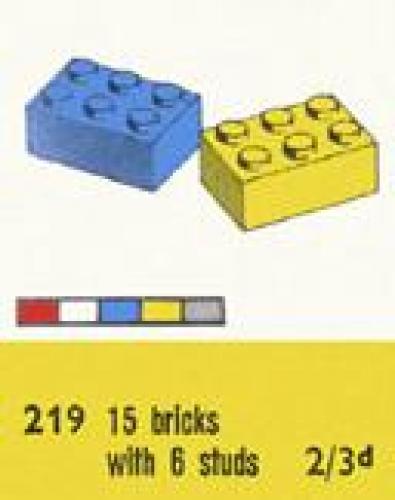 2 x 3 Bricks LEGO set (#219-1, 1958)