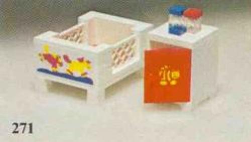 Baby's Cot and Cabinet LEGO set (#271-1)
