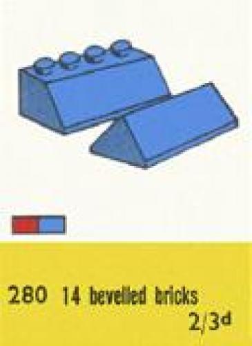 Sloping Roof Bricks, Blue LEGO Supplemental set (#280-2, 1958)