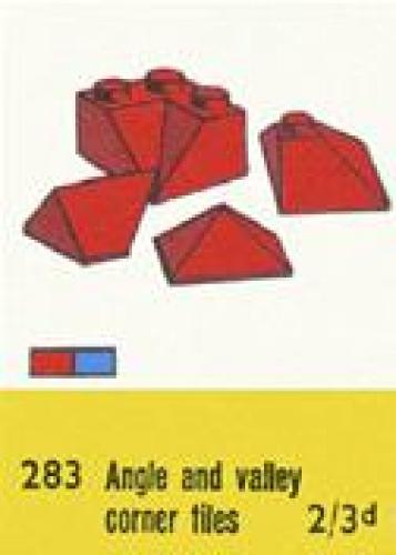 Sloping Ridge and Valley Bricks, Blue LEGO Supplemental set (#283-2, 1957)