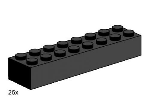 2 x 8 Black Bricks LEGO Bulk Bricks set (#3463-1, 2000)
