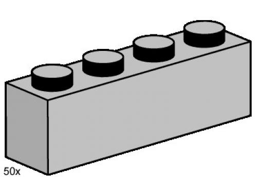 1 x 4 Light Gray Bricks LEGO Bulk Bricks set (#3469-1, 2003)
