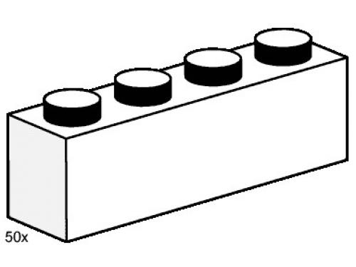 1 x 4 White Bricks LEGO Bulk Bricks set (#3470-1, 2003)