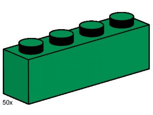 1 x 4 Dark Green Bricks LEGO Bulk Bricks set (#3471-1, 2000)
