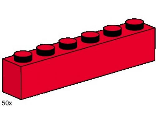 1 x 6 Red Bricks LEGO Bulk Bricks set (#3477-1, 2000)