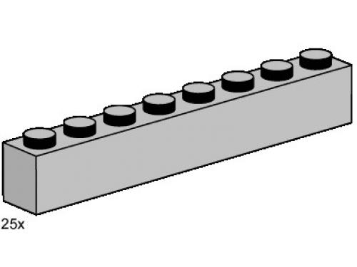 1 x 8 Light Grey Bricks LEGO Bulk Bricks set (#3479-1, 2000)