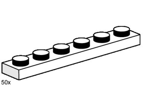 1 x 6 White Plates LEGO Bulk Bricks set (#3487-1, 2000)