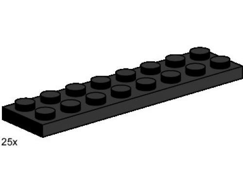 2 x 8 Black Plates LEGO Bulk Bricks set (#3489-1, 2000)