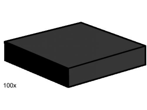 2 x 2 Black Smooth Tiles LEGO Bulk Bricks set (#3492-1, 2000)