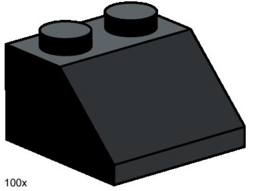 2 x 2 Roof Tiles Steep Sloped Black LEGO Bulk Bricks set (#3495-1, 2003)