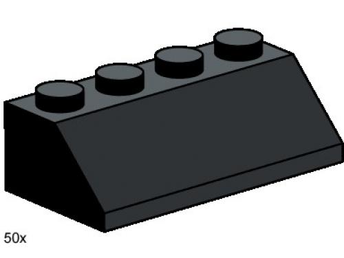 2 x 4 Roof Tile Black LEGO Bulk Bricks set (#3497-1, 2003)