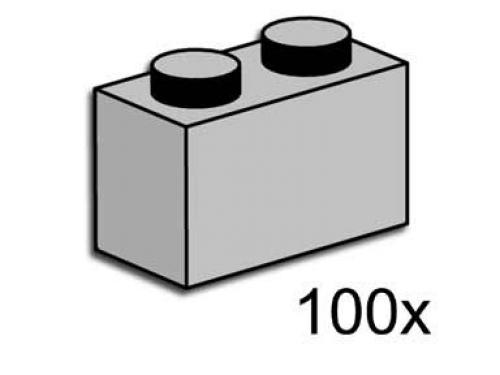 1 x 2 Brick Light Gray LEGO Bulk Bricks set (#3725-1, 2003)