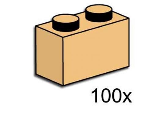1 x 2 Brick Tan LEGO Bulk Bricks set (#3727-1, 2000)