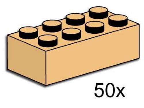 2 x 4 Tan Bricks LEGO set (#3730-1, 2000)
