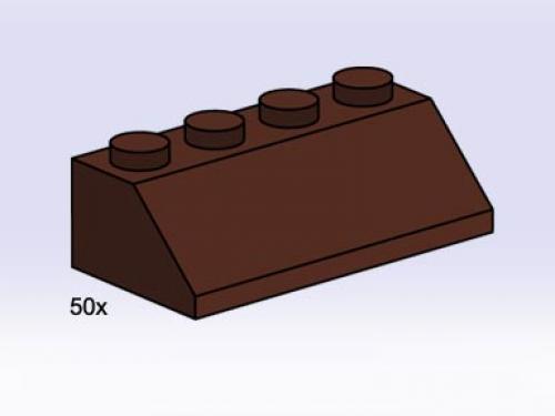 2 x 4 Roof Tile Brown LEGO Bulk Bricks set (#3755-1, 2003)