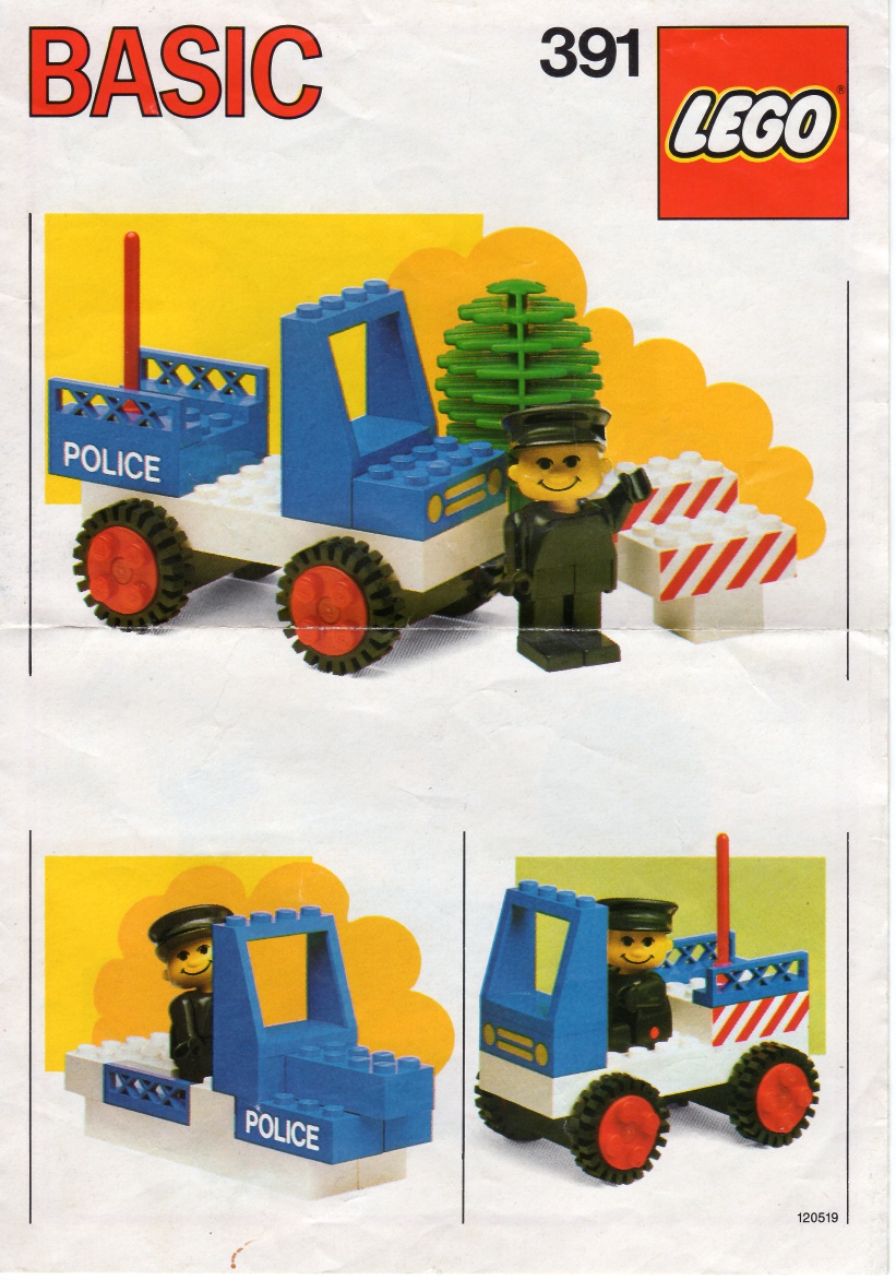 Police Car LEGO Basic set (#391-2, 1986)