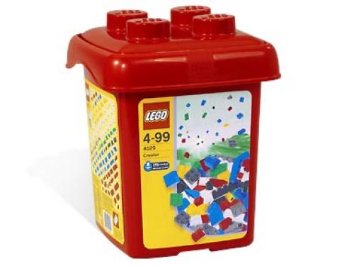 Build with Bricks Bucket {Red Bucket} LEGO Creator set (#4029-1, 2003)