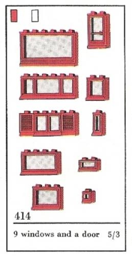 Windows Parts Pack (The Building Toy) LEGO Samsonite set (#414-3, 1966)
