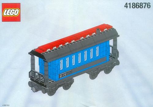 Passenger Wagon Blue (White Box) LEGO 9V set (#4186876-1, 2002)