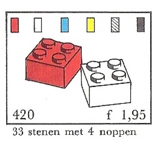 2 x 2 Bricks (System) LEGO set (#420-4, 1966)
