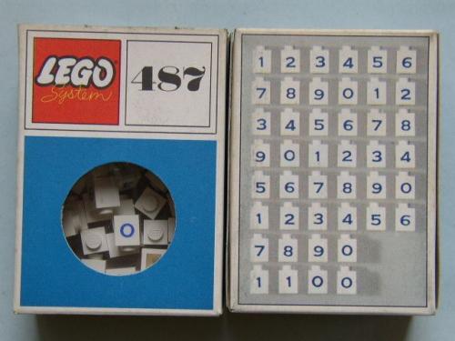 1 x 1 Bricks with Numbers (System) LEGO set (#487-2, 1966)