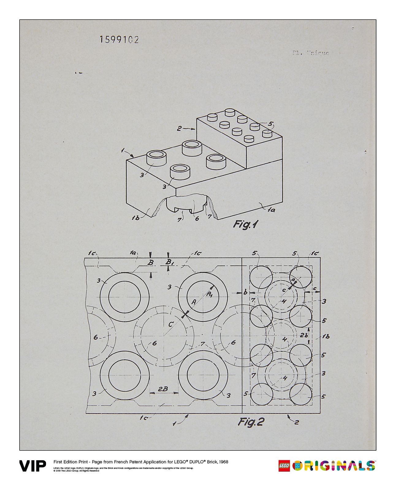 French Patent LEGO DUPLO Brick 1968 LEGO set (#5005998-1)