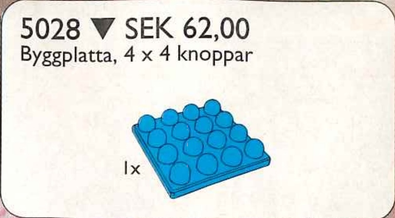 Plate 4 x 4 LEGO Service Packs set (#5028-1, 1996)