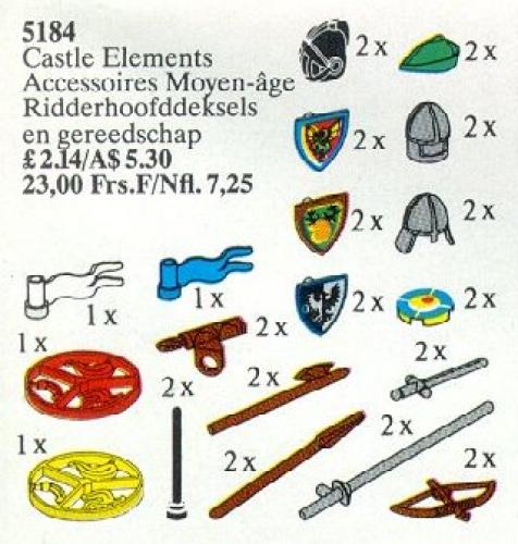 Castle Equipment LEGO Service Packs set (#5184-1, 1989)