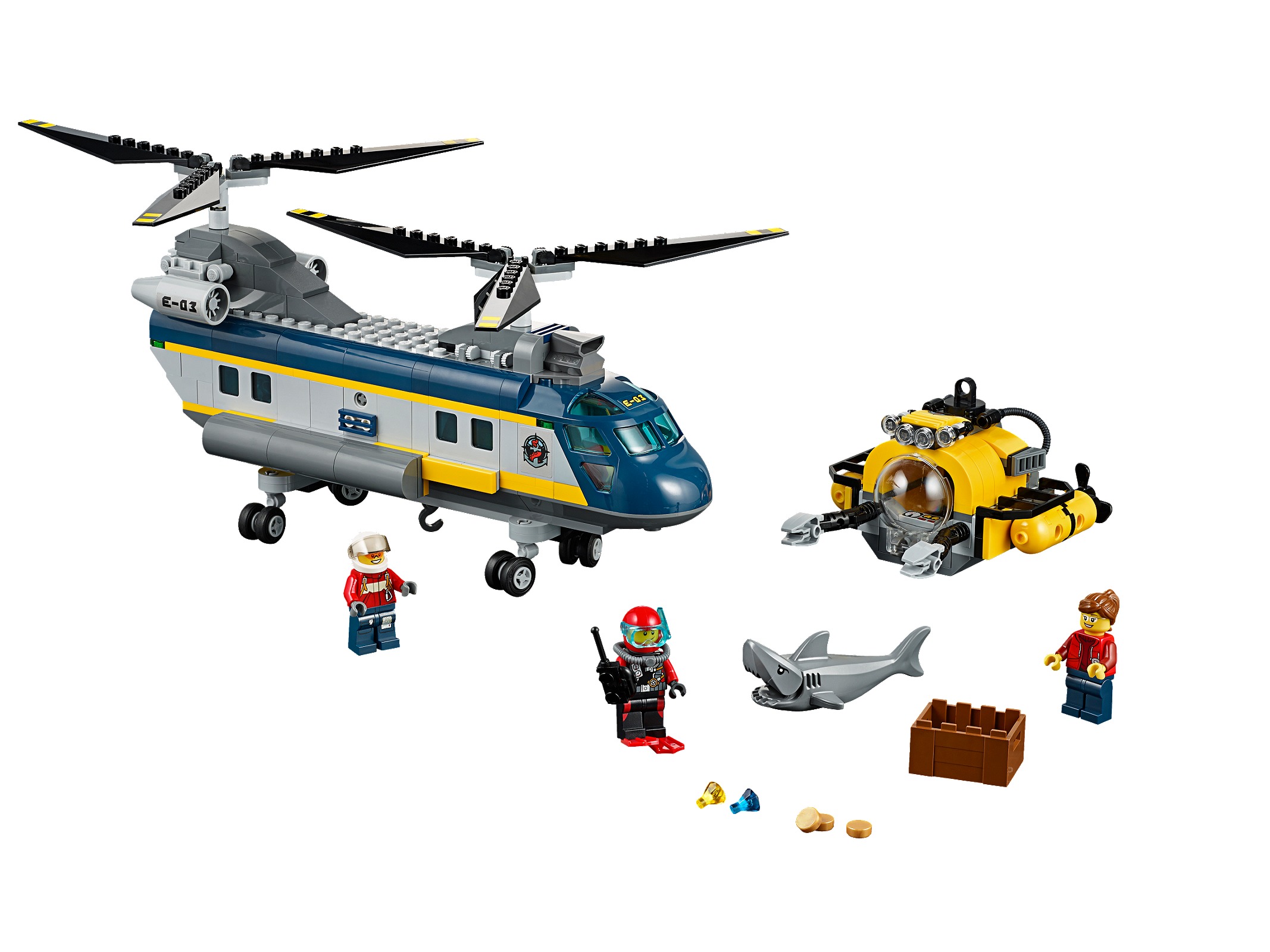 Deep Sea Helicopter LEGO City set (#60093-1, 2015)
