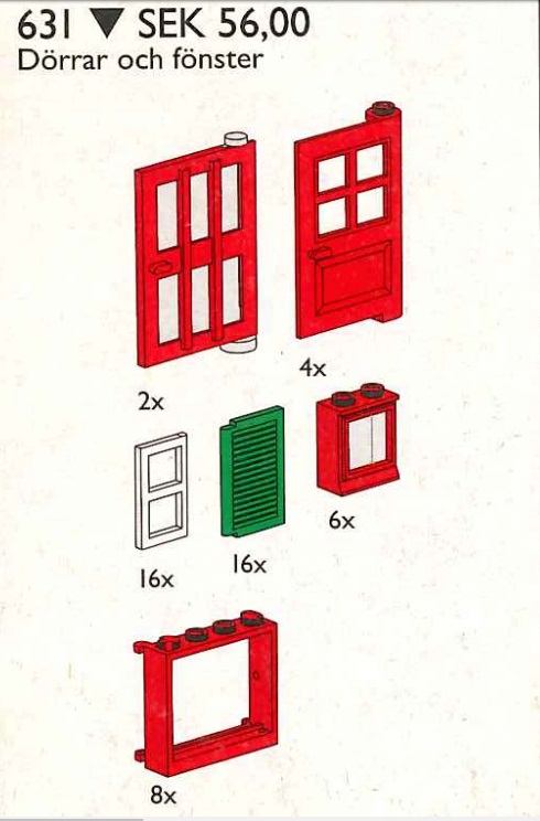 Doors and Windows LEGO Supplemental set (#631-1, 1996)