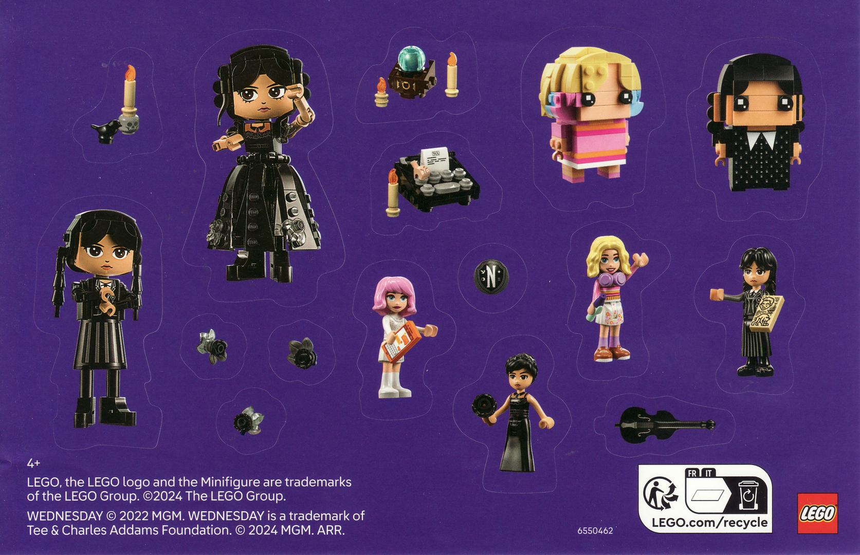 Wednesday Stickers LEGO Gear set (#6550462-1, 2024)