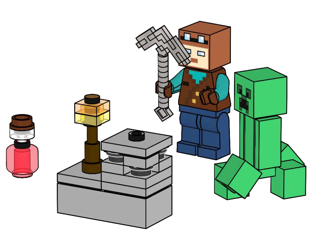Miner with Creeper and Ores LEGO Minecraft set (#662204-1, 2022)