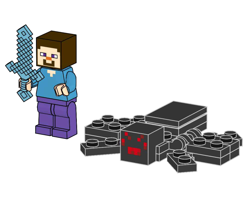 Steve and Spider LEGO Minecraft set (#662207-1, 2022)