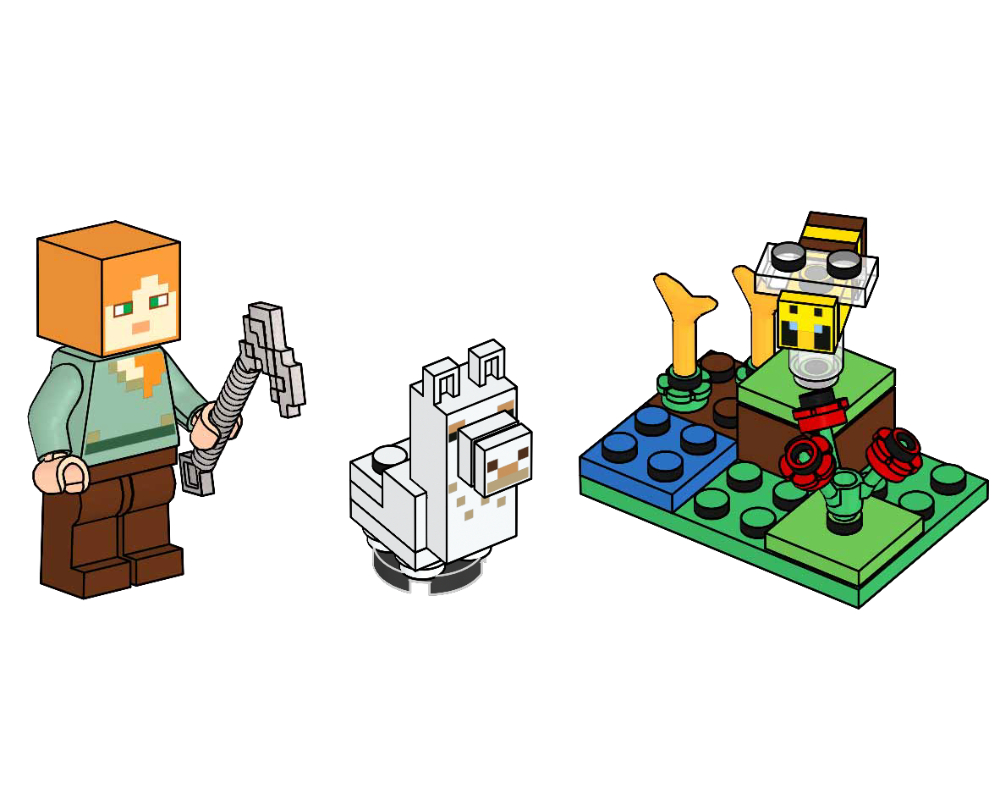 Alex, Baby Llama and Bee LEGO Minecraft set (#662308-1, 2023)