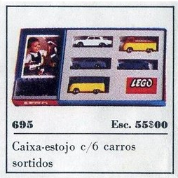 1:87 6 European Cars LEGO HO 1:87 Vehicles set (#695-2, 1966)
