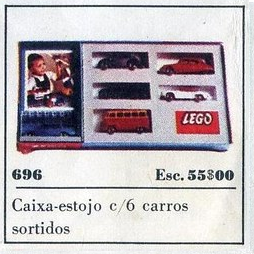 1:87 6 Passenger Cars LEGO HO 1:87 Vehicles set (#696-2, 1966)