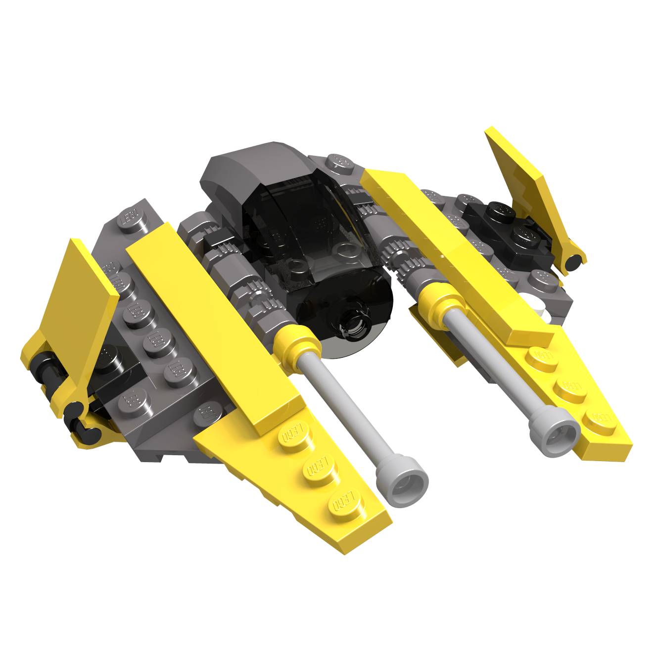 Jedi Starfighter - Mini - Korean Duracell promo package with 8 AA batteries LEGO Star Wars set (#6966-2, 2005)