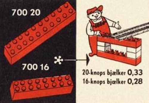 Individual 2 x 10 Bricks LEGO set (#700.20-1, 1954)