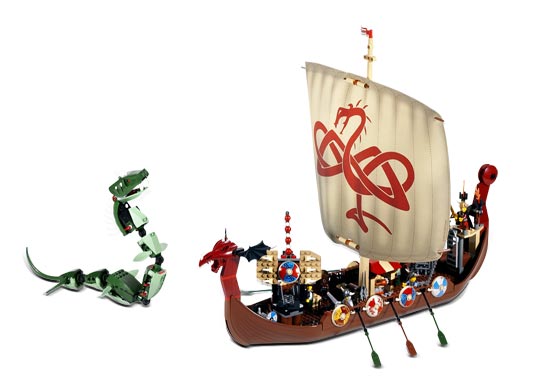 Viking Ship challenges the Midgard Serpent LEGO set (#7018-1)