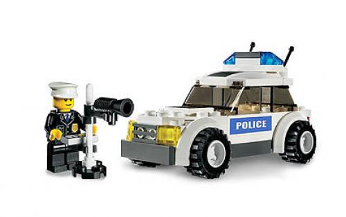 Police Car (Blue Sticker Version) LEGO set (#7236-2, 2008)